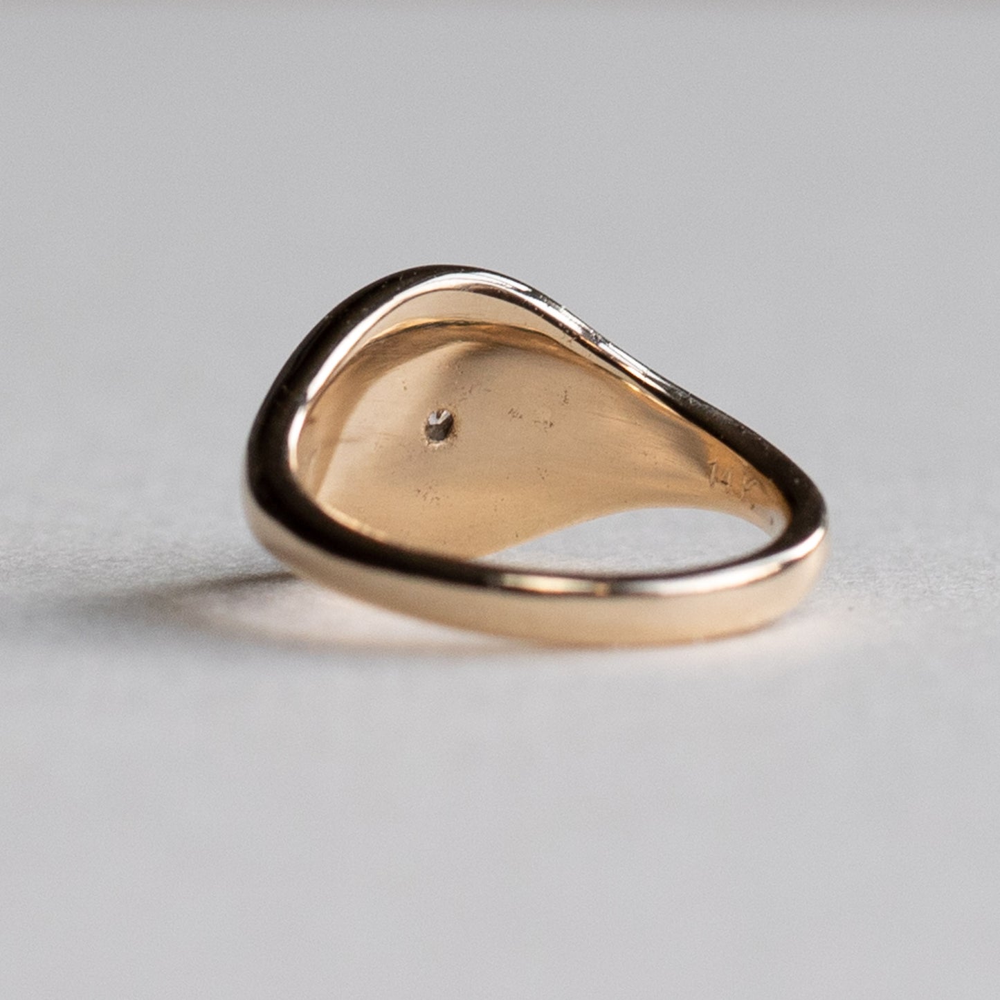 14K Diamond Signet Ring