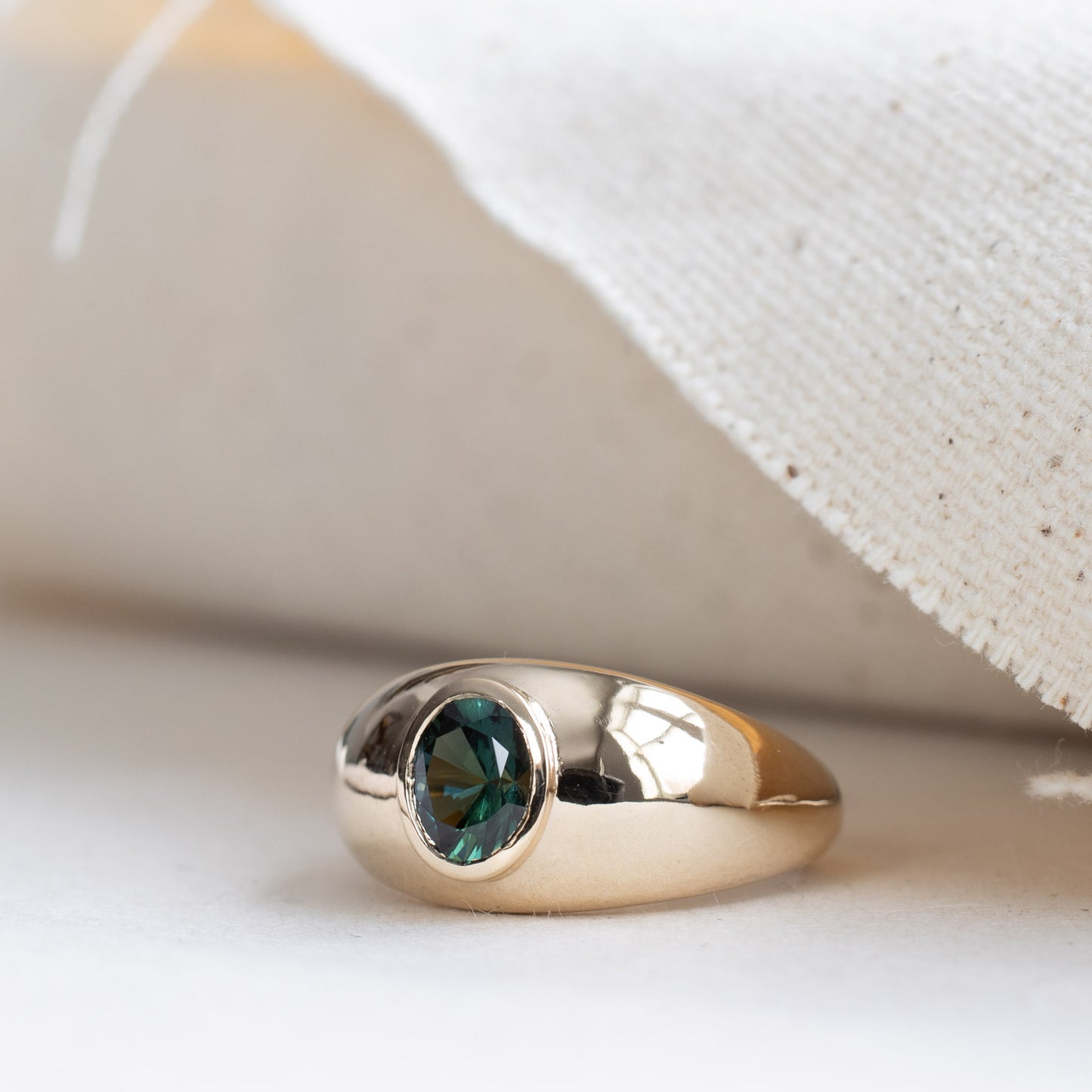 14k Parti Sapphire Dome Ring