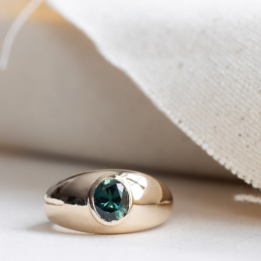 14k Parti Sapphire Dome Ring