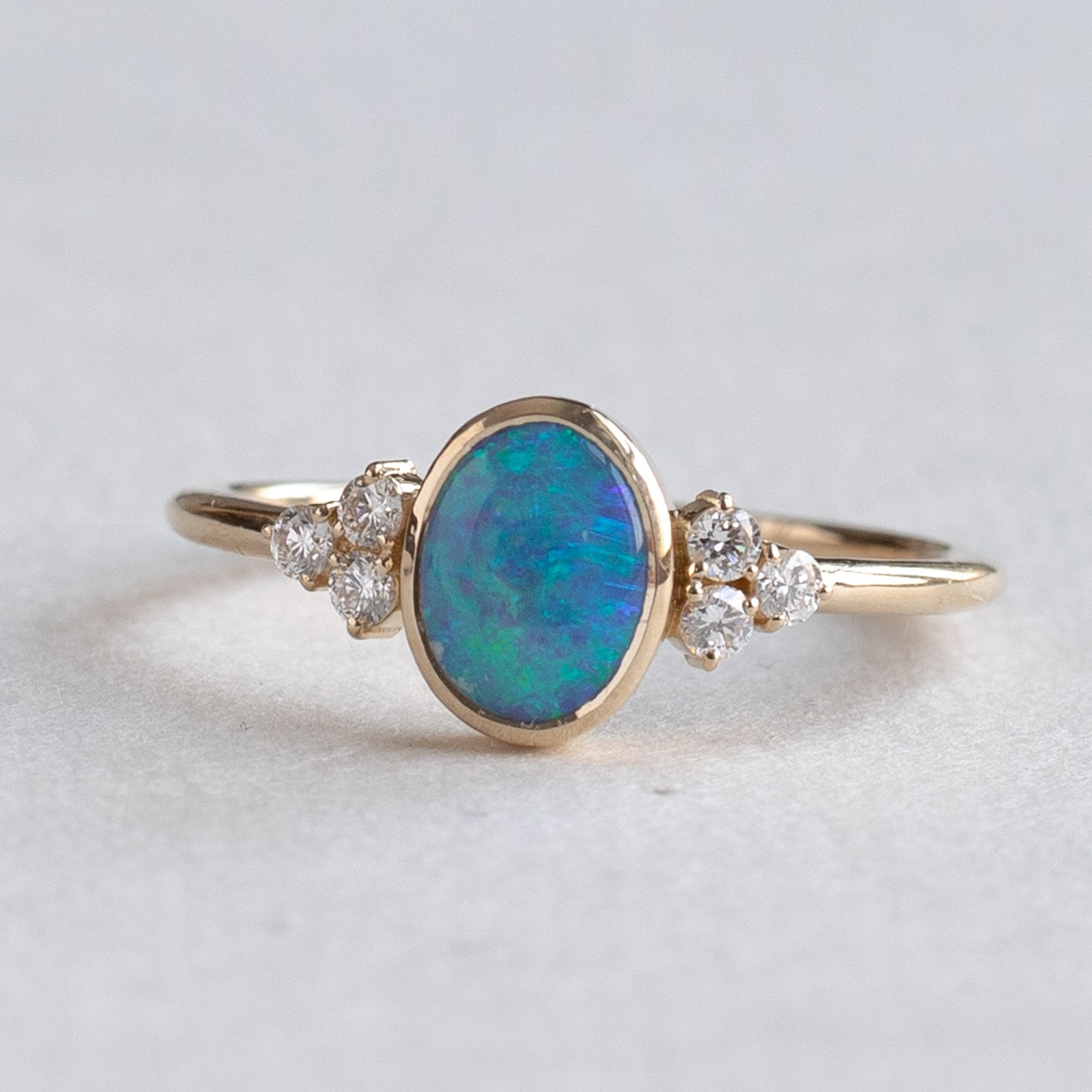 14K Opal Diamond Ring