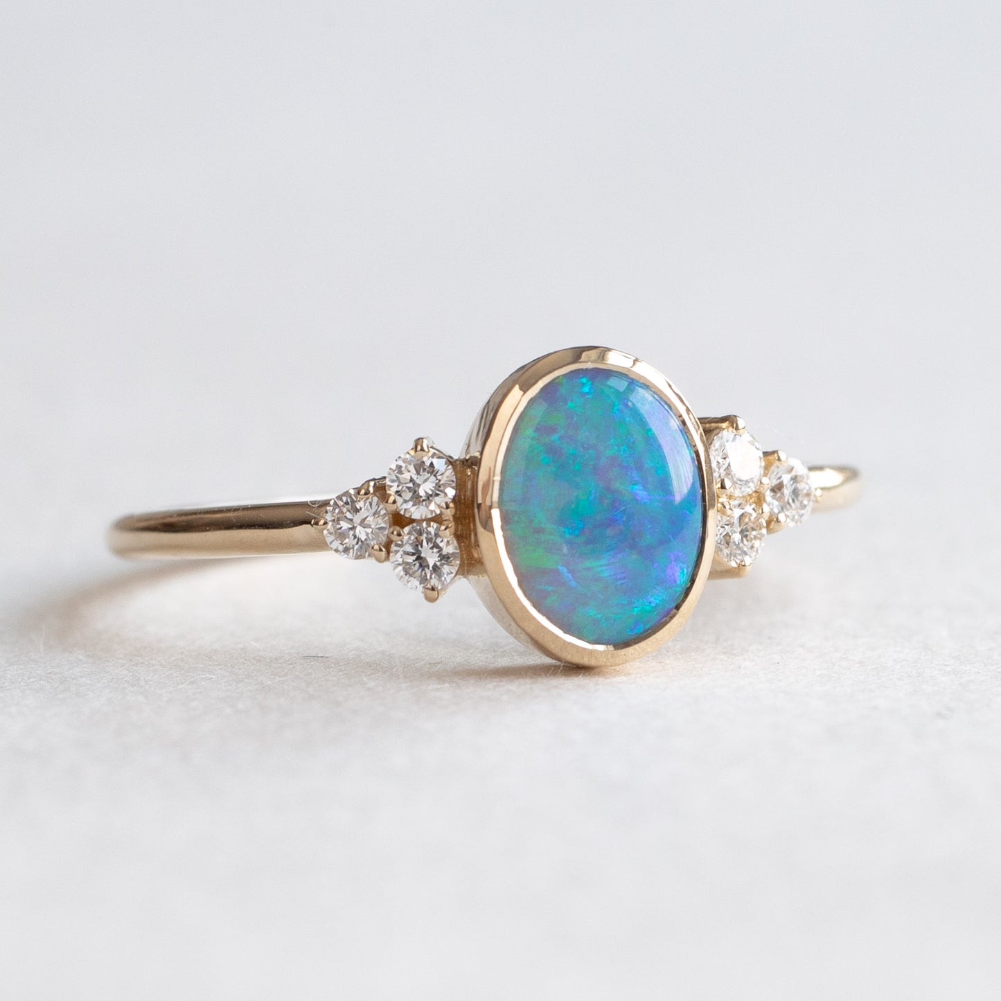 14K Opal Diamond Ring