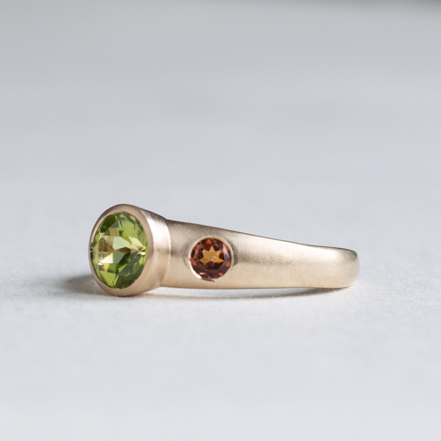 14K Peridot Topaz Ring