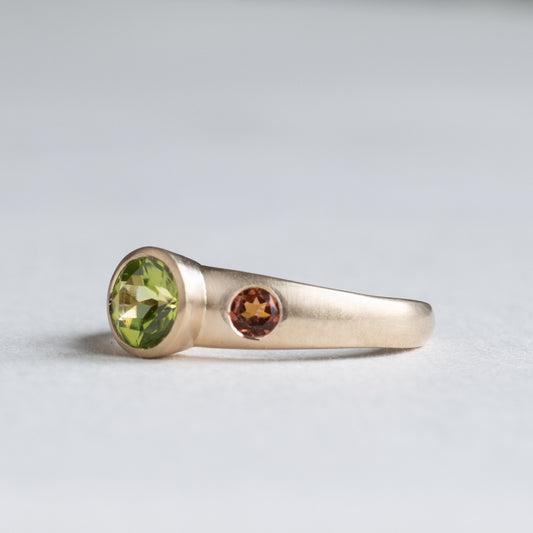 14K Peridot Topaz Ring