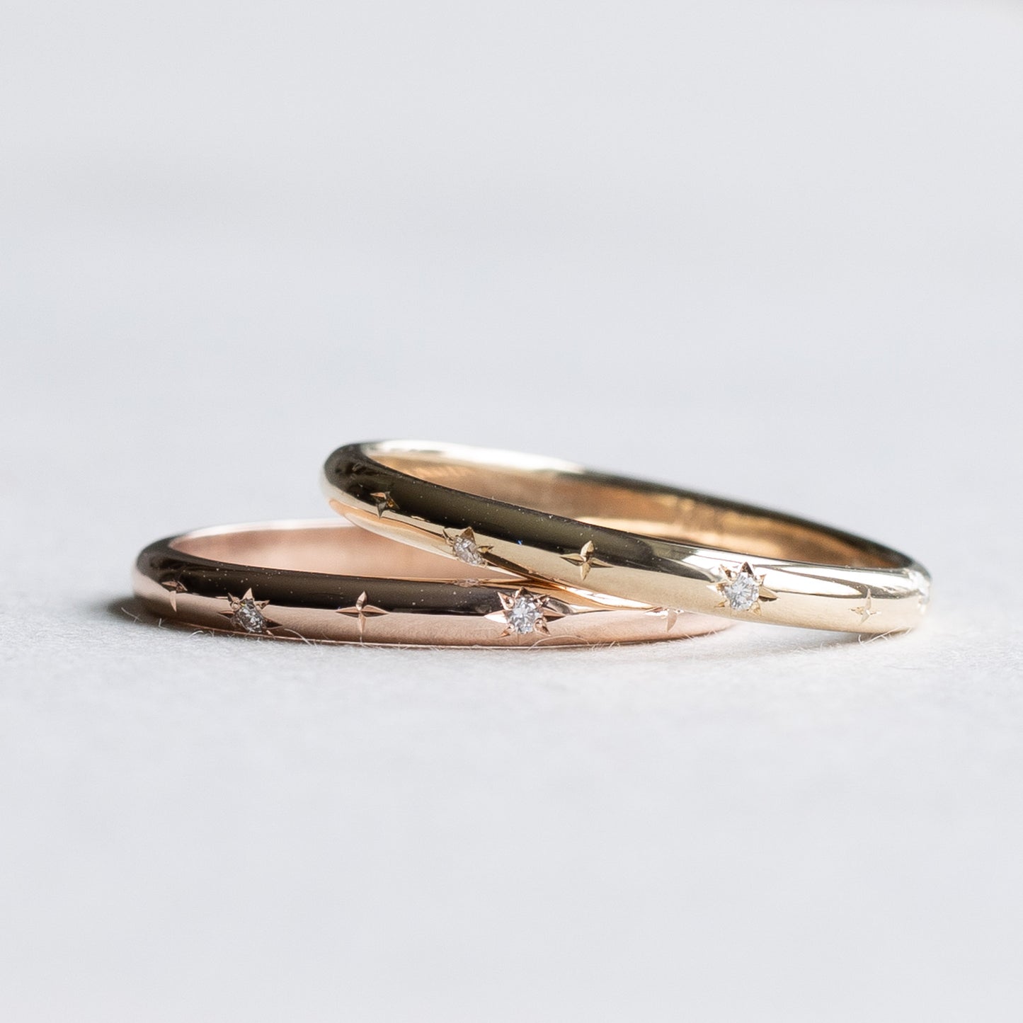 14K 2mm Starburst Diamond Band