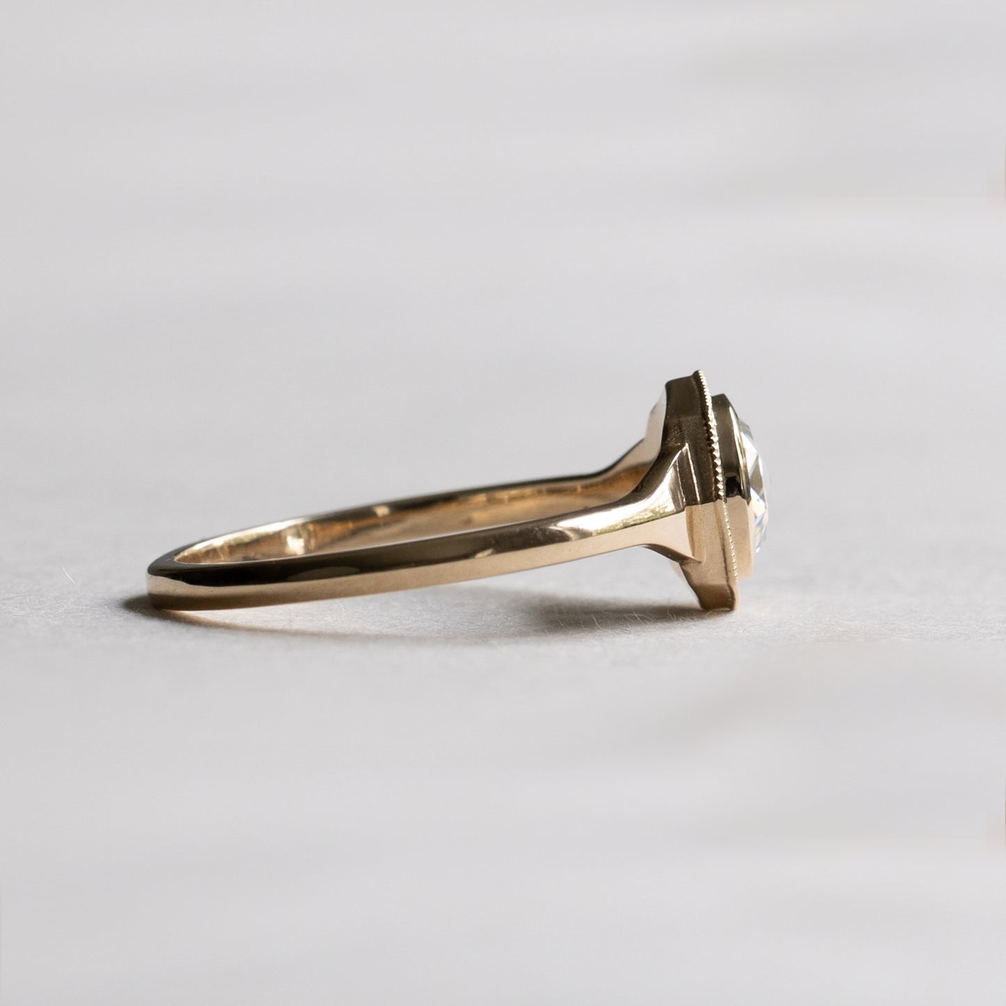 14K Rose Cut Moissanite Ring