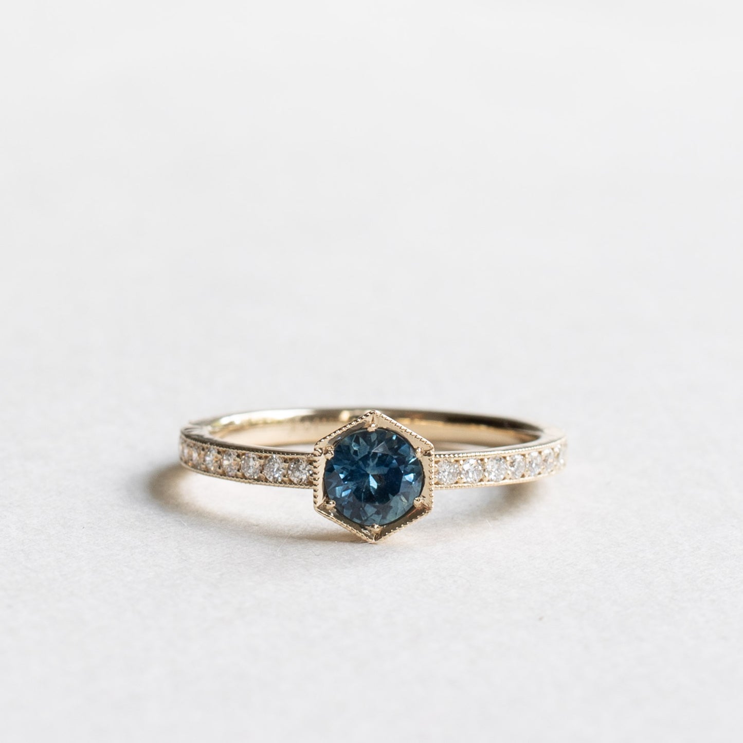 14K Sapphire Diamond Ring