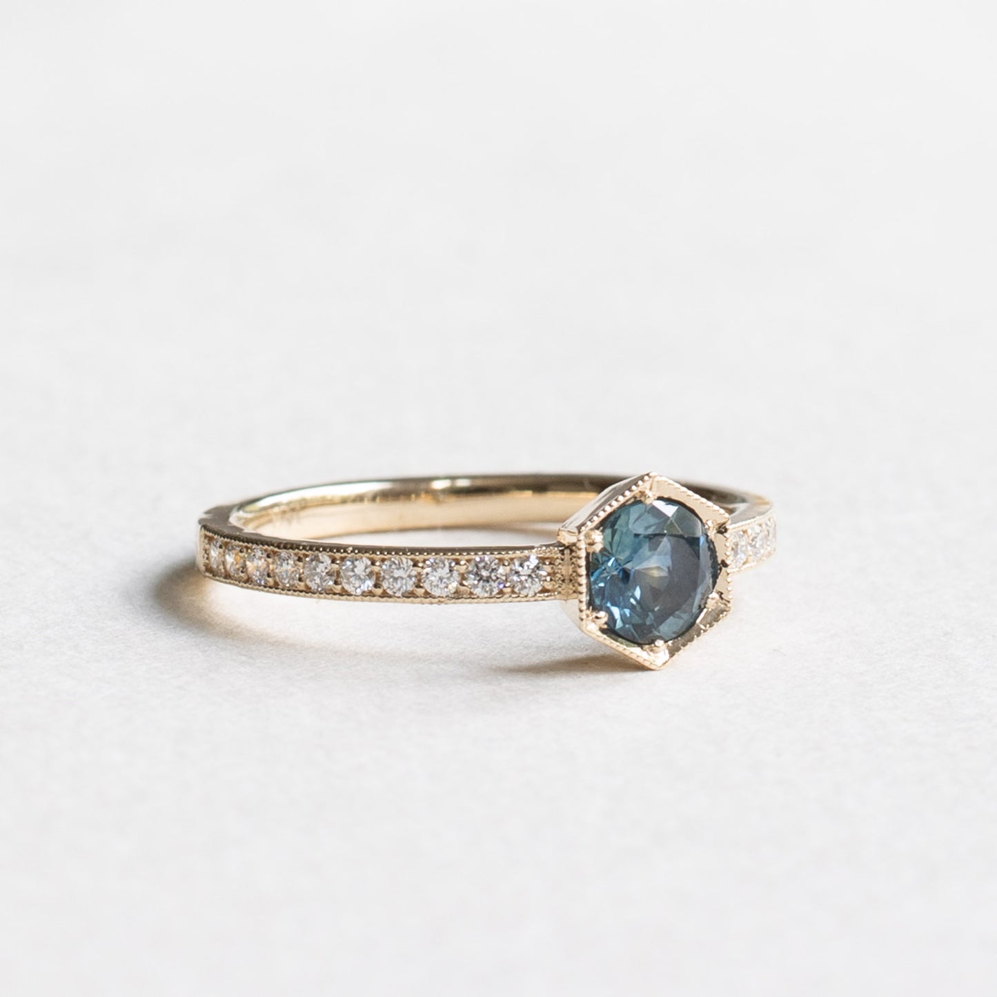 14K Sapphire Diamond Ring