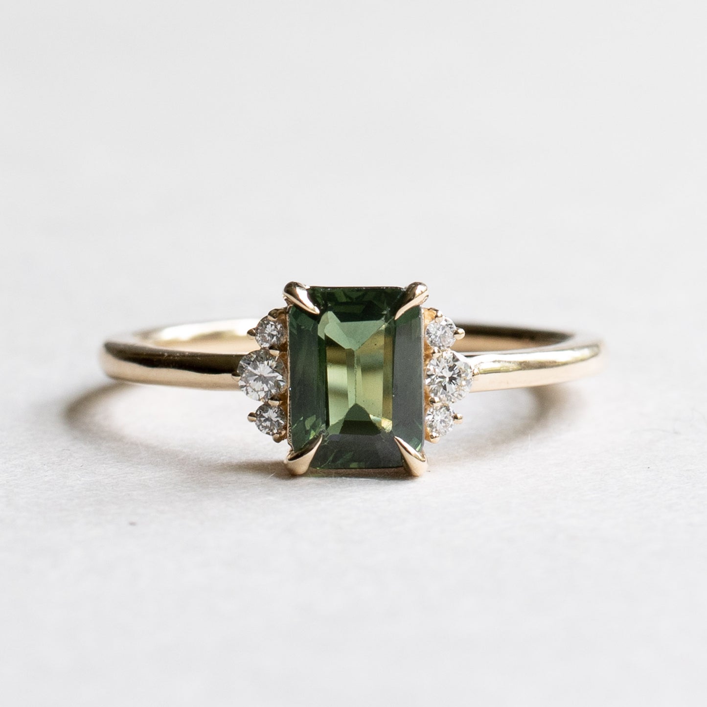 14K Green Sapphire Ring Set