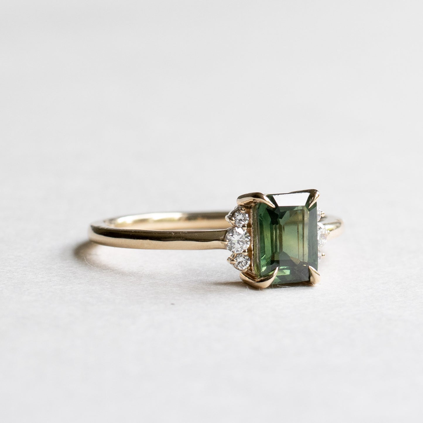 14K Green Sapphire Ring Set