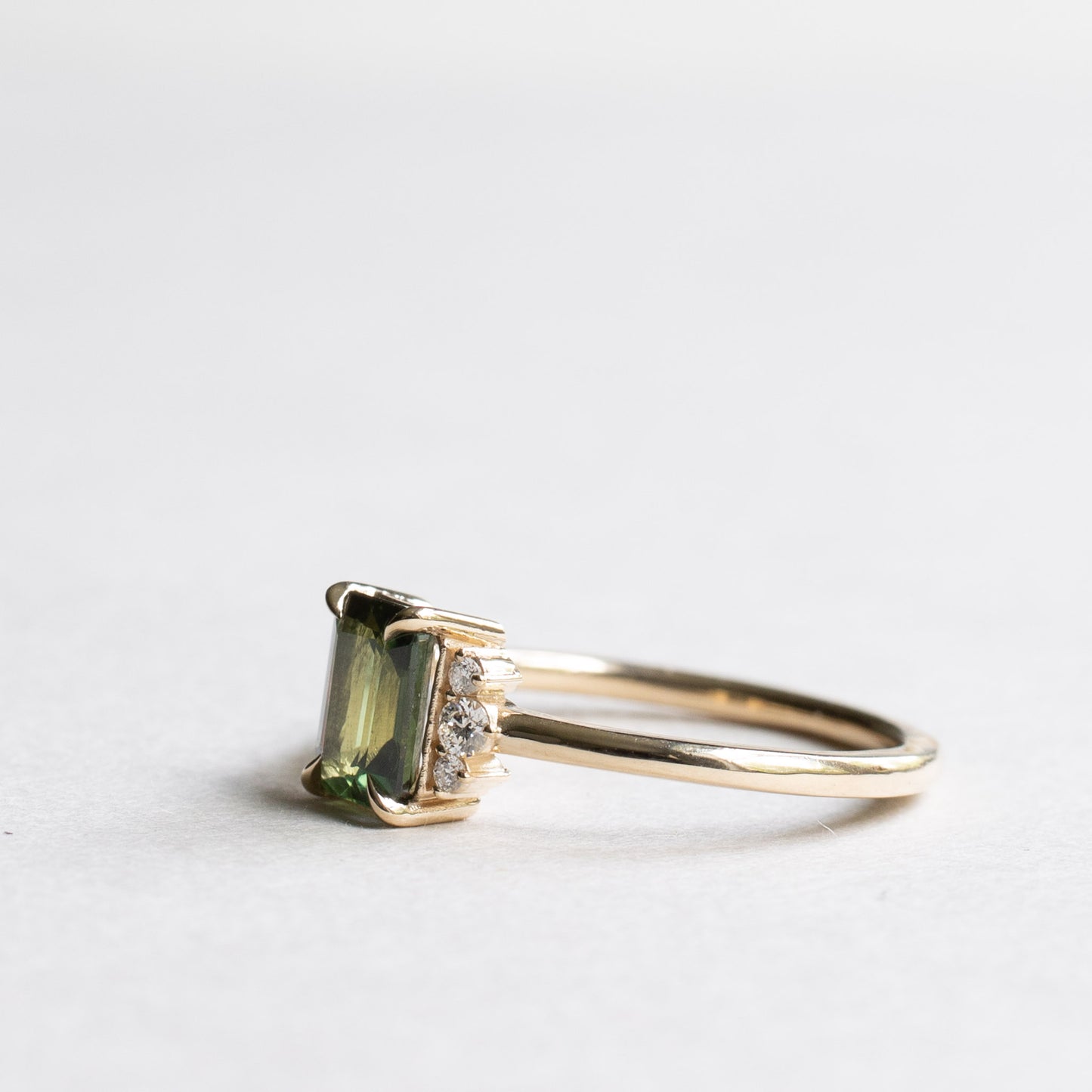14K Green Sapphire Ring Set