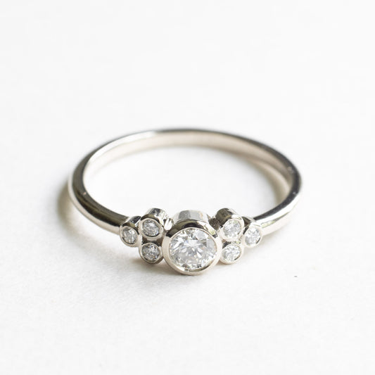 14k White Gold 0.34CT TW Diamond Bezel Ring