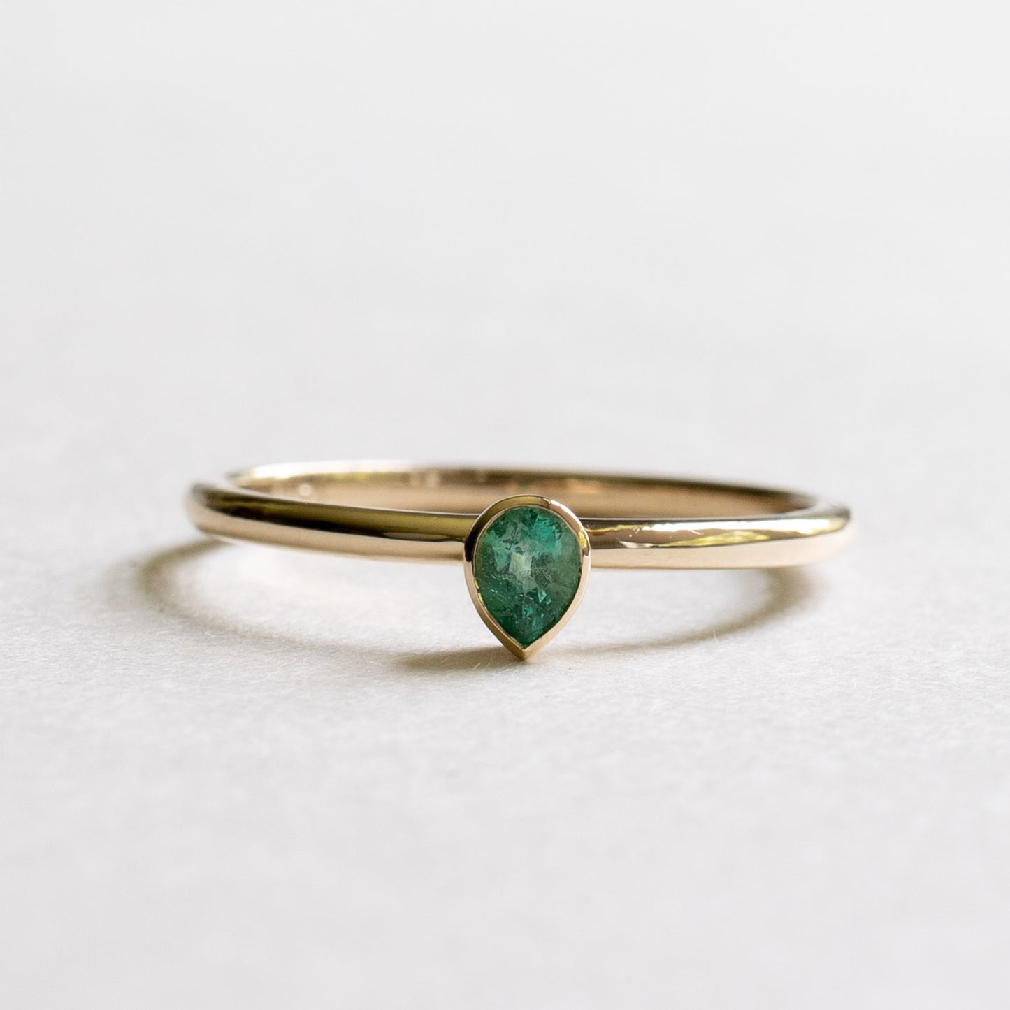 14K Emerald Petite Pear