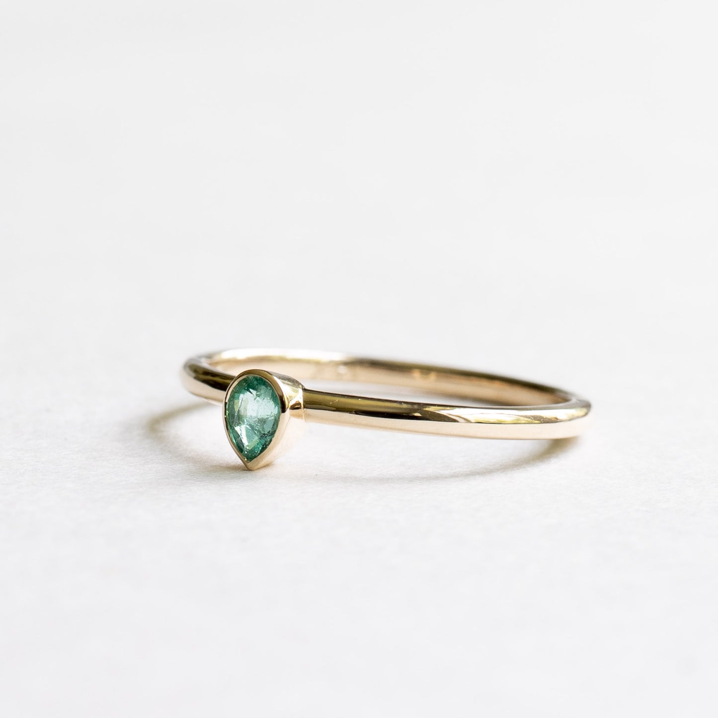 14K Emerald Petite Pear