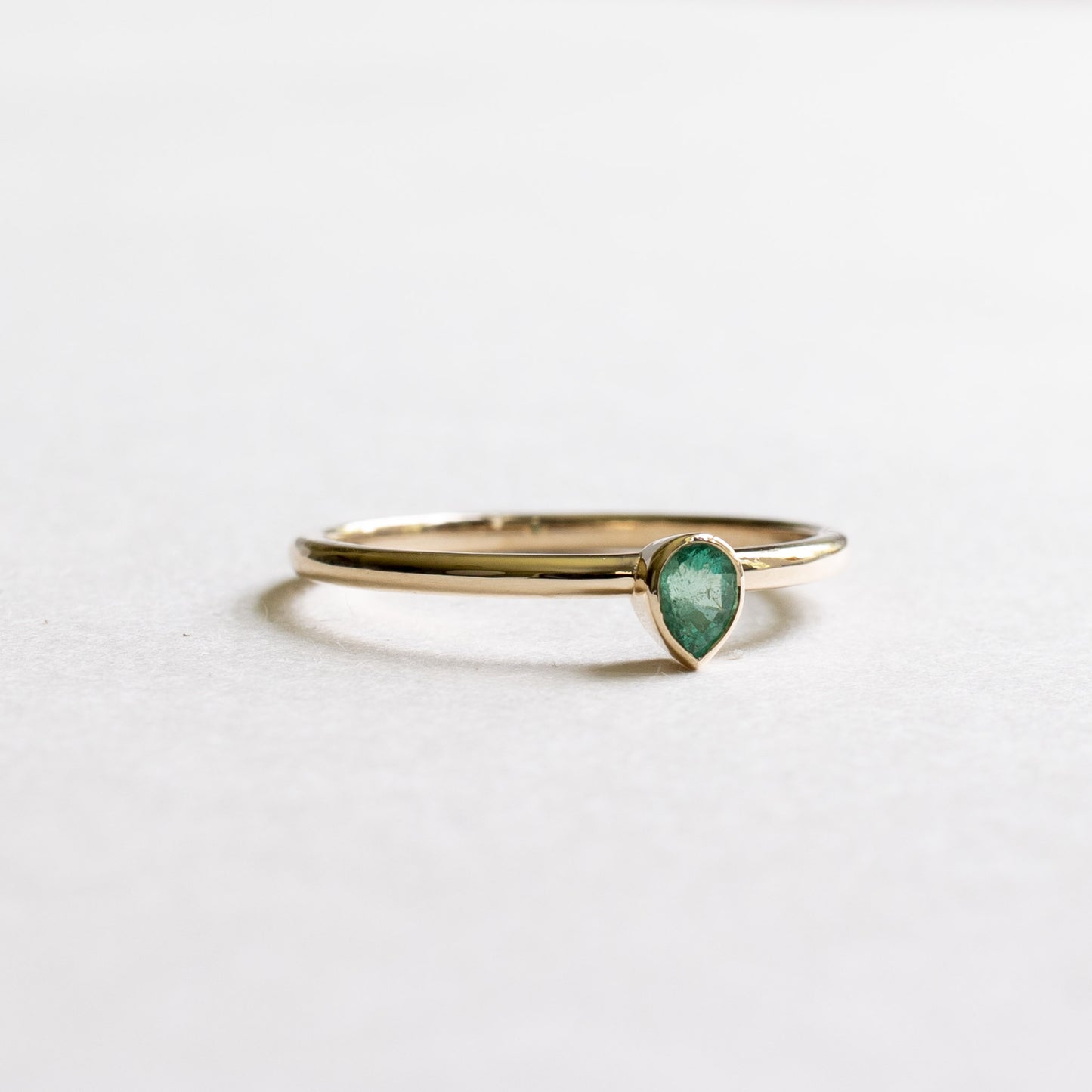 14K Emerald Petite Pear