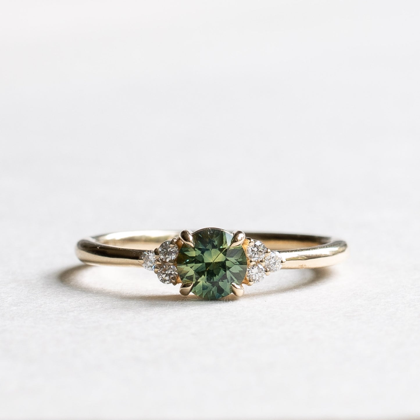 14K Teal Sapphire Ring