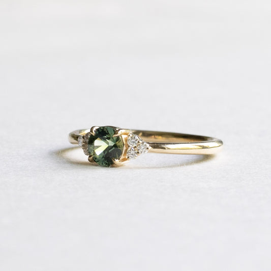 14K 0.5 Carat Teal Sapphire Ring