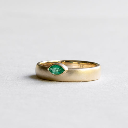 14K Marquise Emerald Band