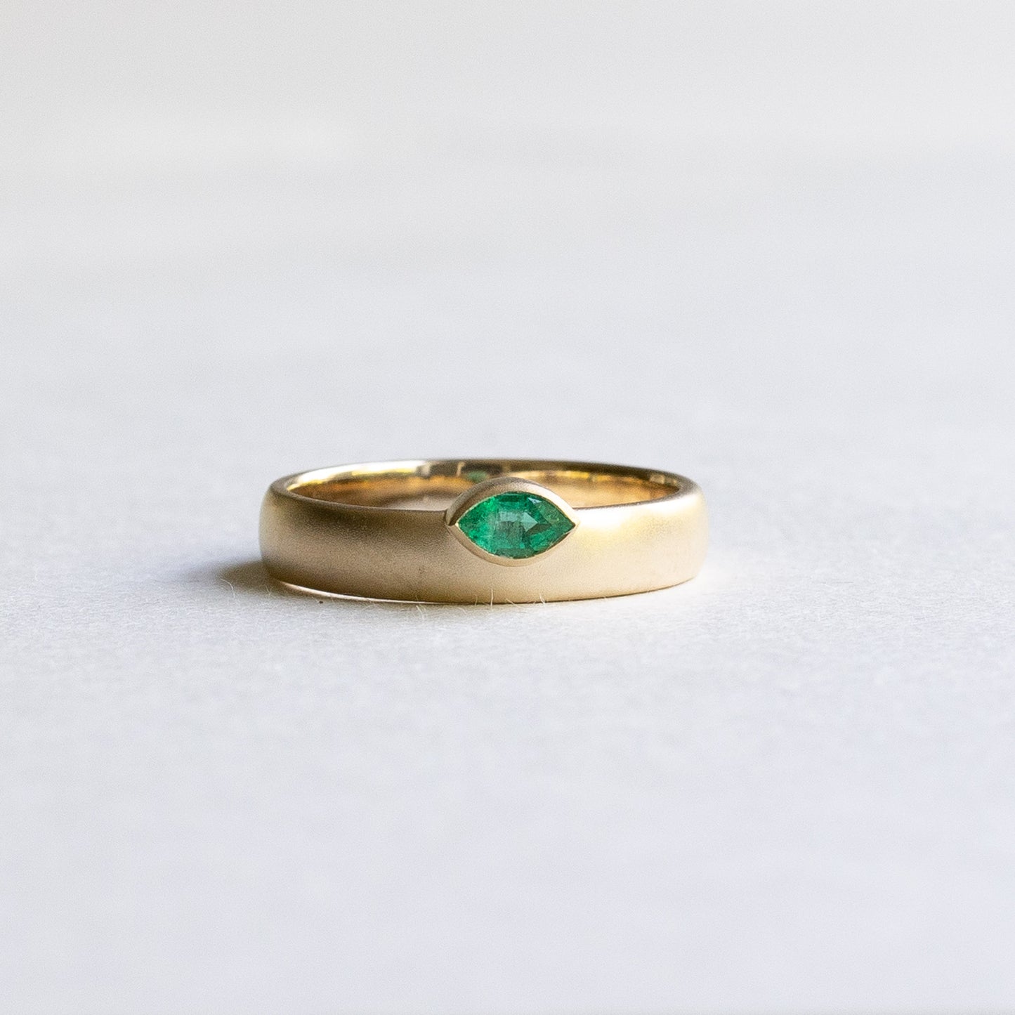 14K Marquise Emerald Band