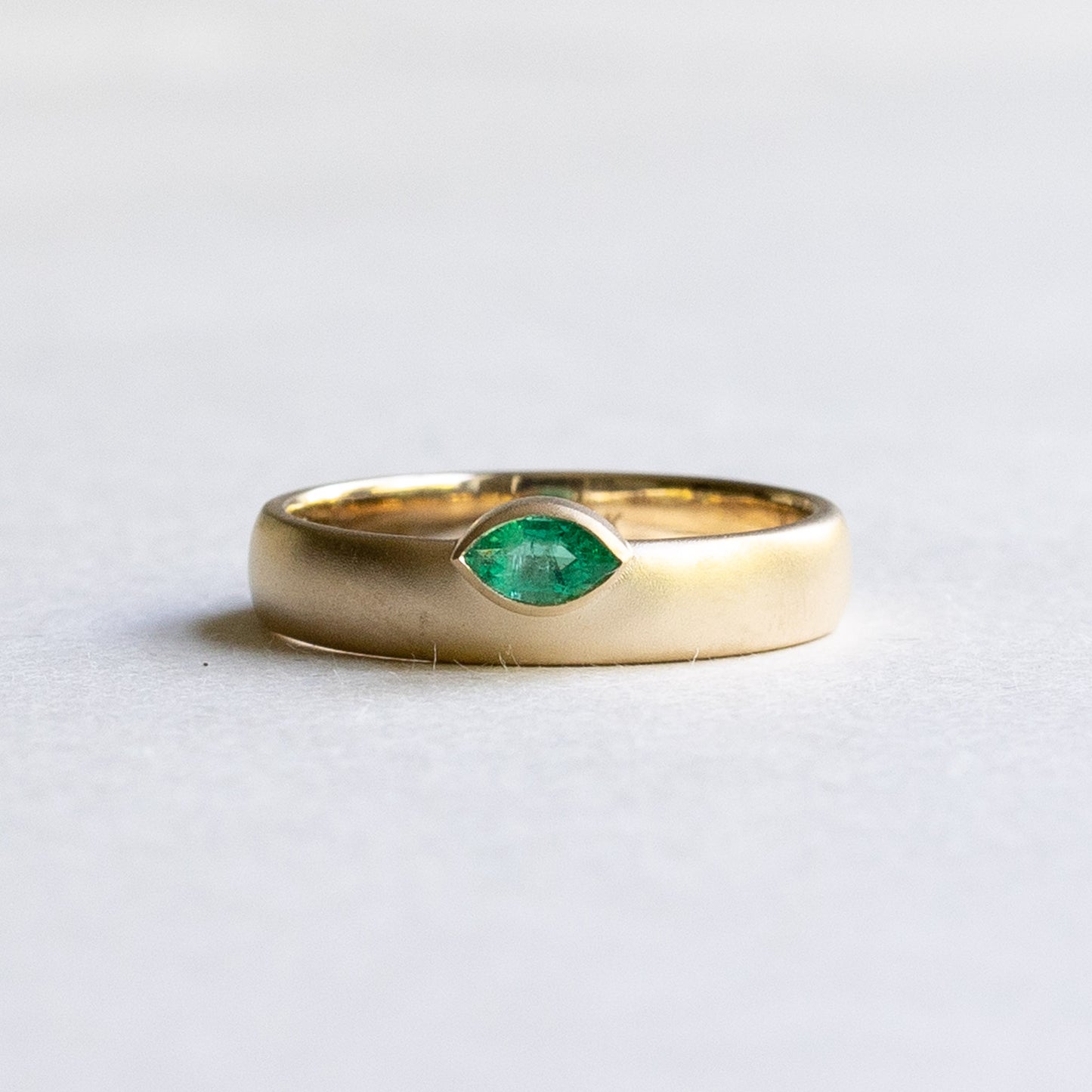 14K Marquise Emerald Band
