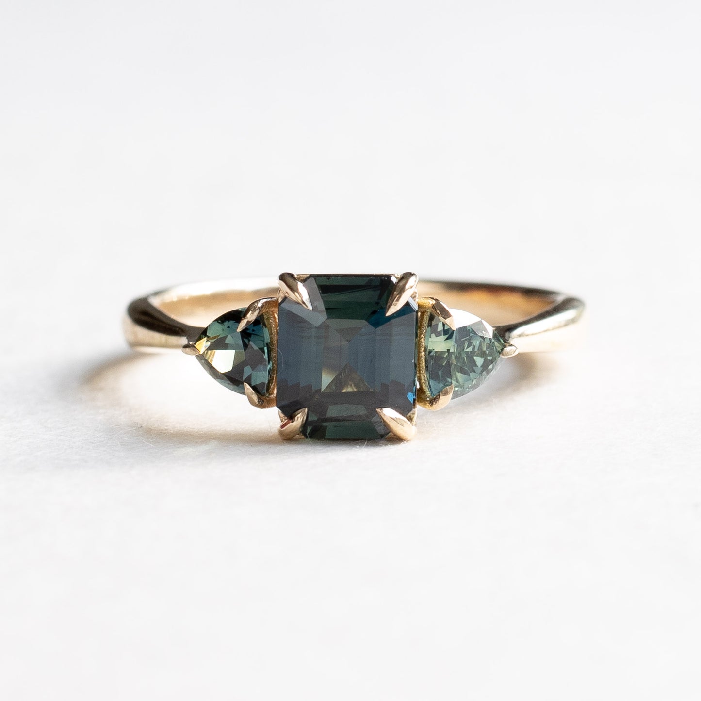 14K 1.3 Carat Sapphire Three Stone Ring