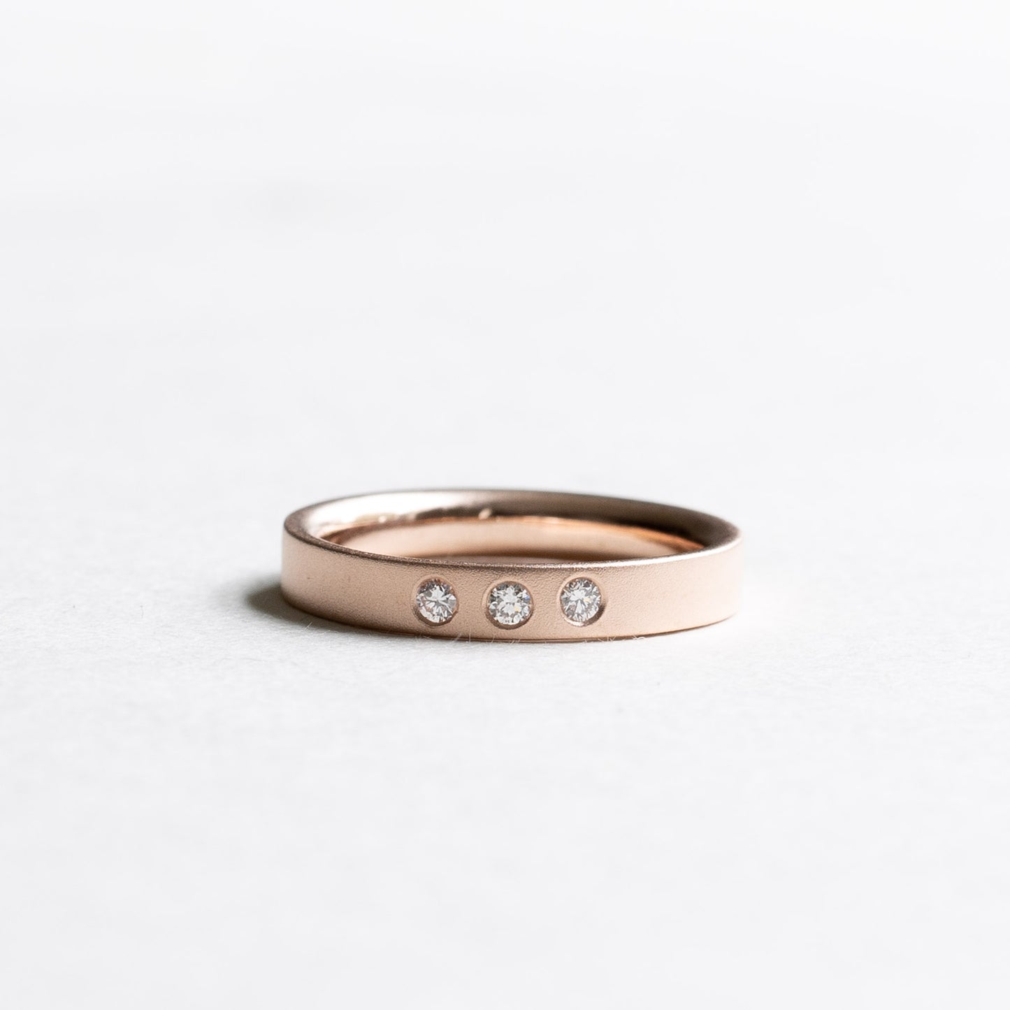 14K Rose Gold Trio Diamond Band