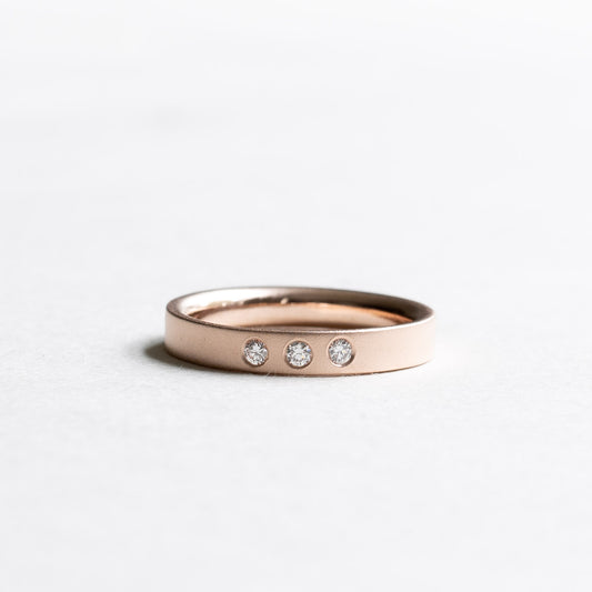 14K Rose Gold Trio Diamond Band