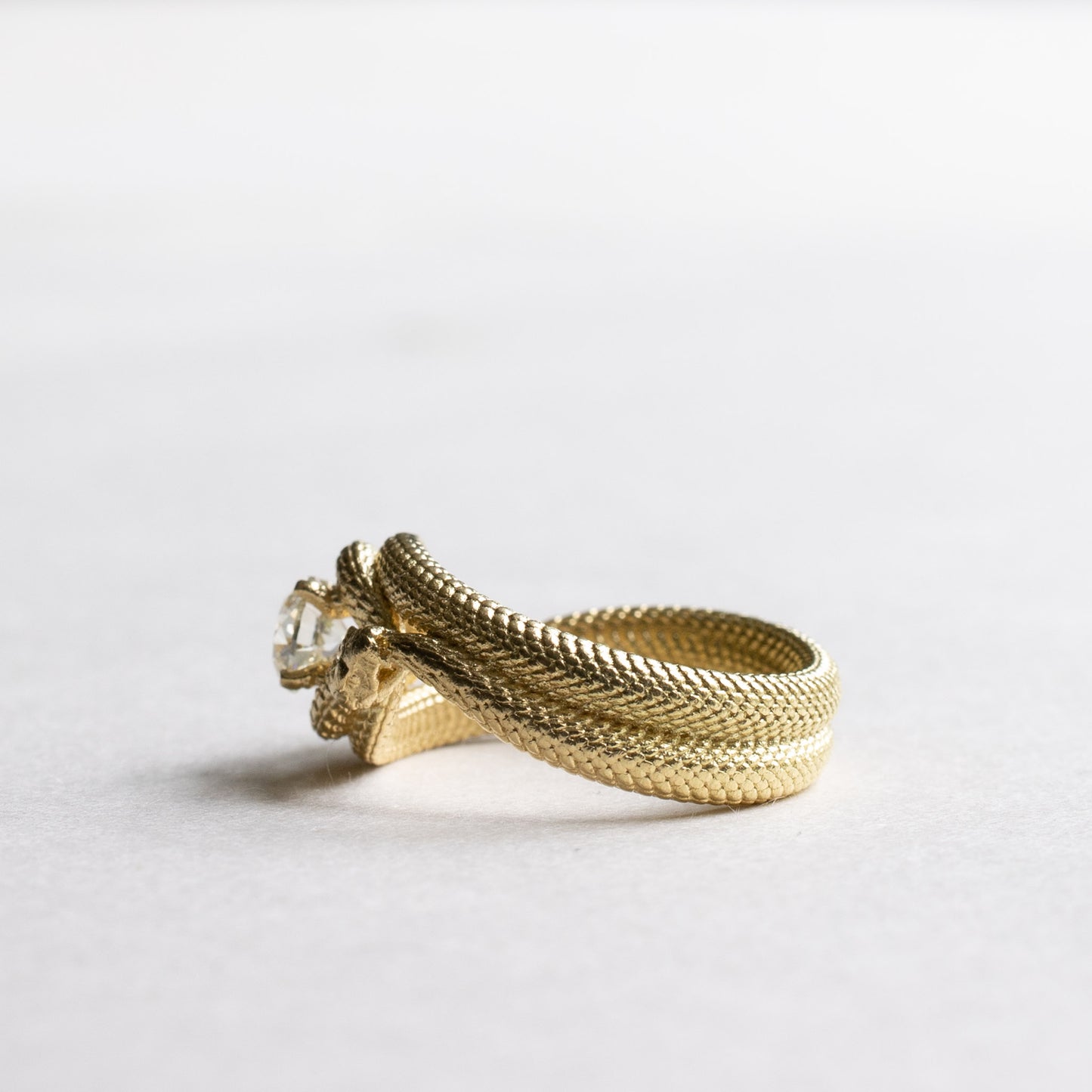 18K Double Serpent Diamond Ring