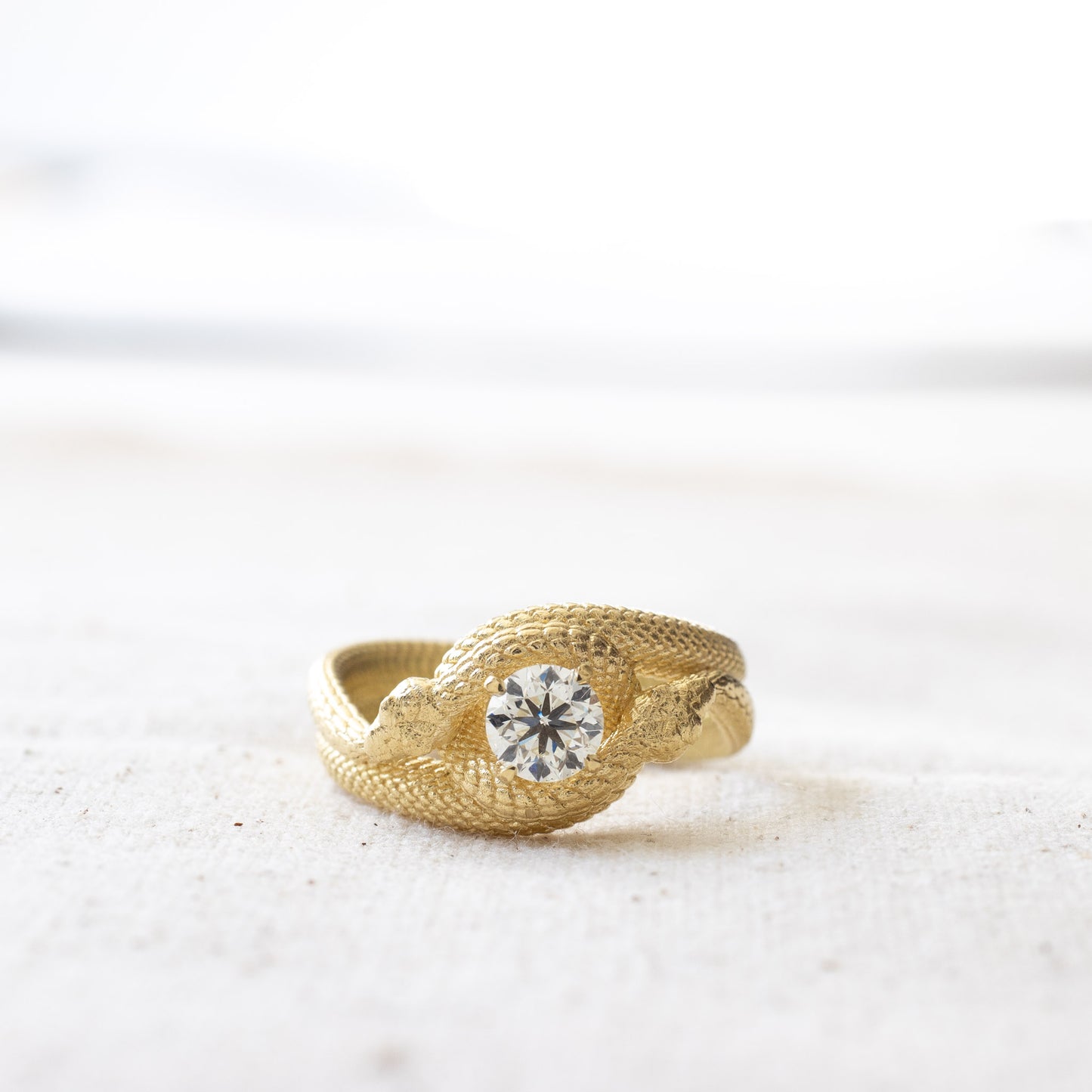 18K Double Serpent Diamond Ring
