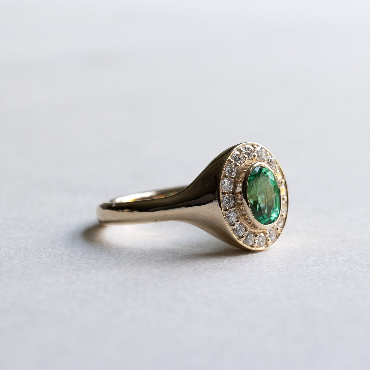 0.825 carat Emerald Signet Ring