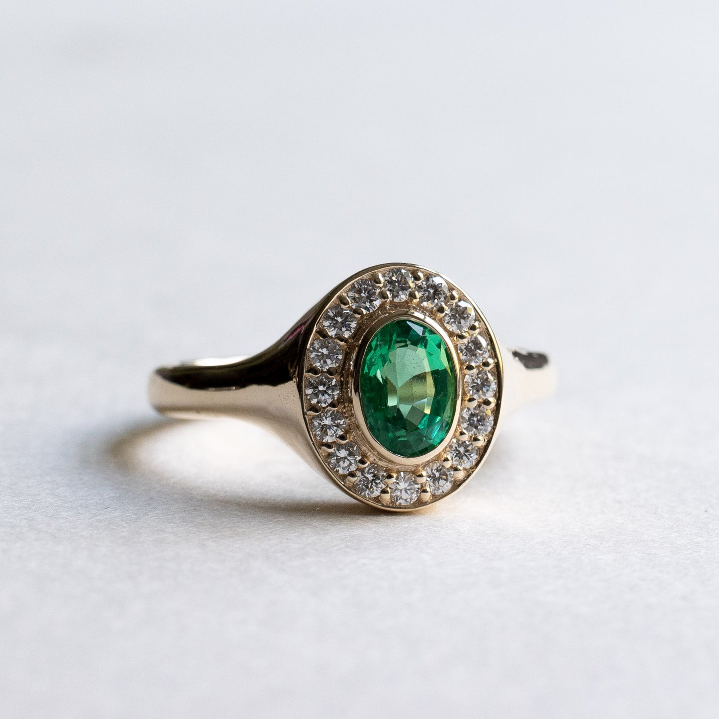 0.825 carat Emerald Signet Ring