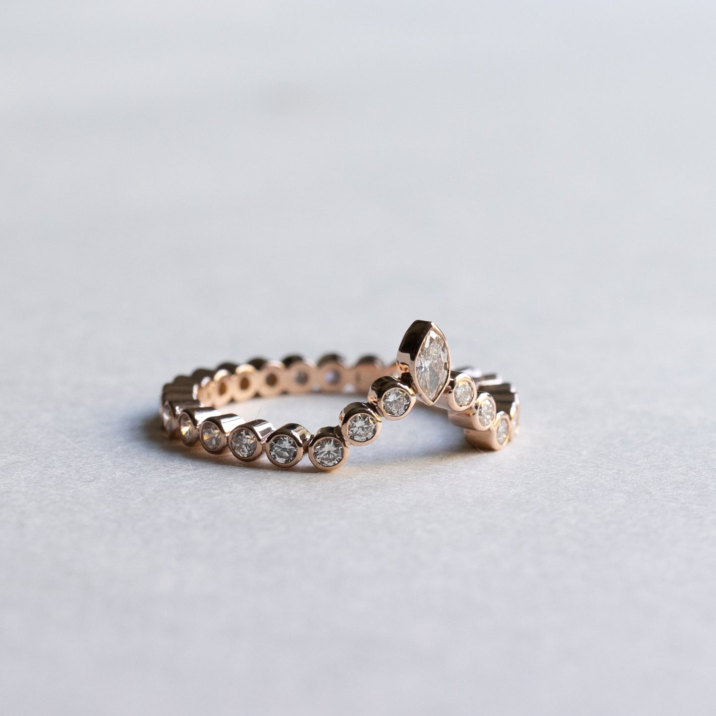14K Rose Gold 0.6 TCW Diamond Bezel Crown