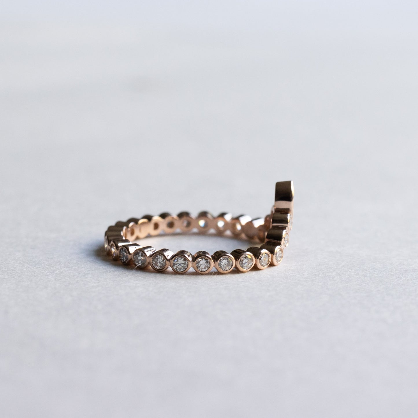 14K Rose Gold 0.6 TCW Diamond Bezel Crown