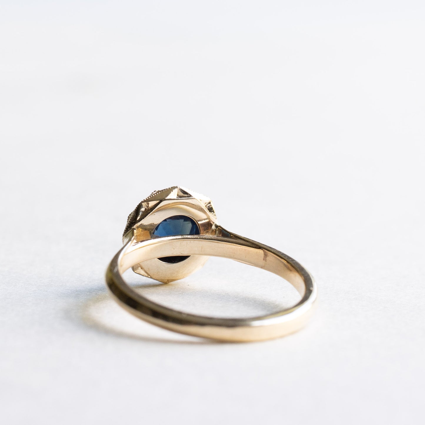 14K Rose Cut Sapphire Ring