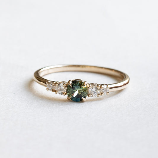 0.53TCW Sapphire Diamond Ring