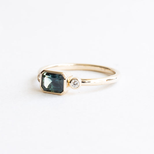 Australian Teal Sapphire Ring