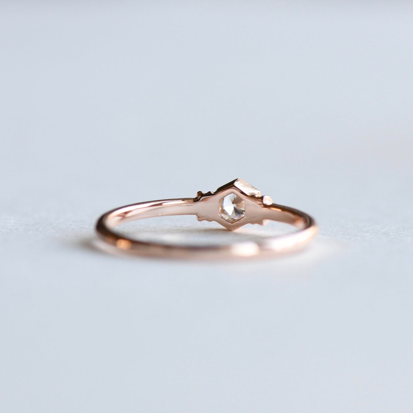 14K Rose Gold Honeycomb Diamond Ring