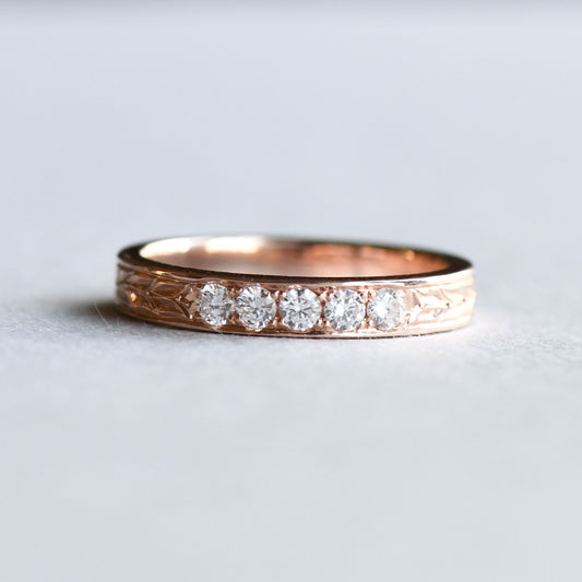 14K Rose Gold Diamond Band