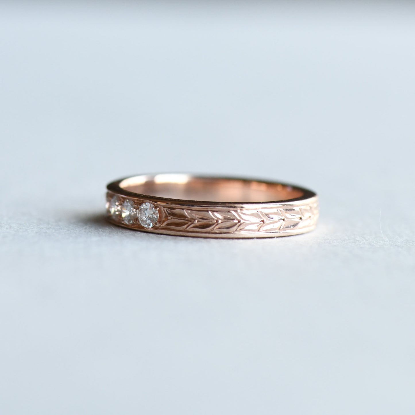 14K Rose Gold Diamond Band