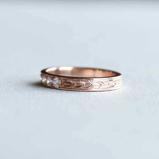 14K Rose Gold Diamond Band