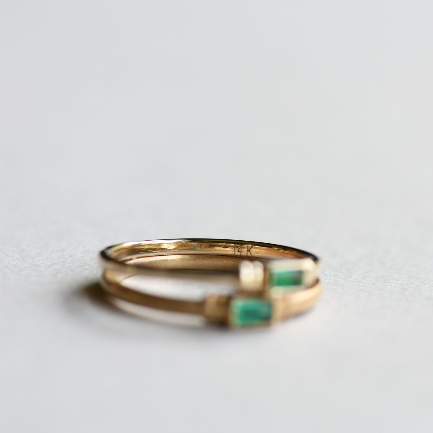 14K Petite Emerald Ring