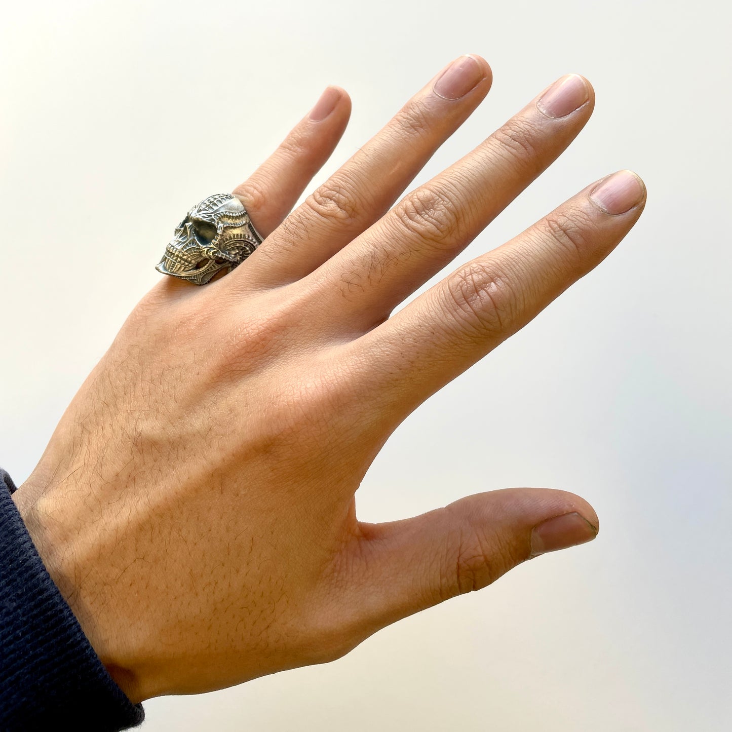 925 Sterling Silver Oxidized Skull Ring