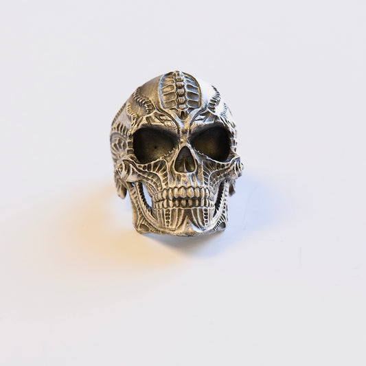 925 Sterling Silver Oxidized Skull Ring
