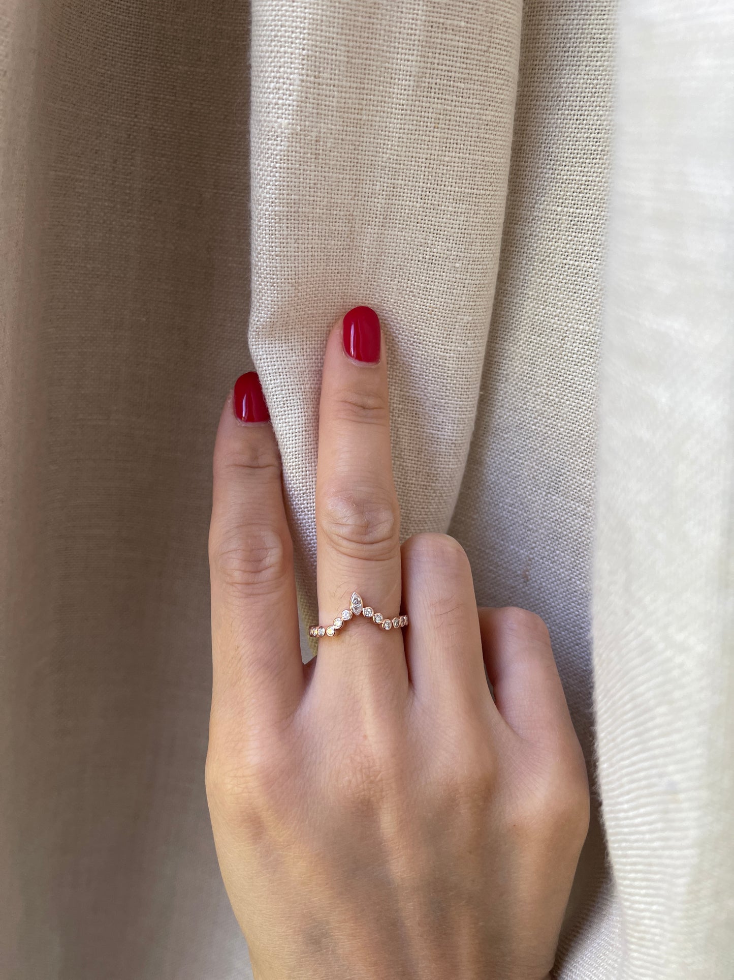 14K Rose Gold 0.6 TCW Diamond Bezel Crown