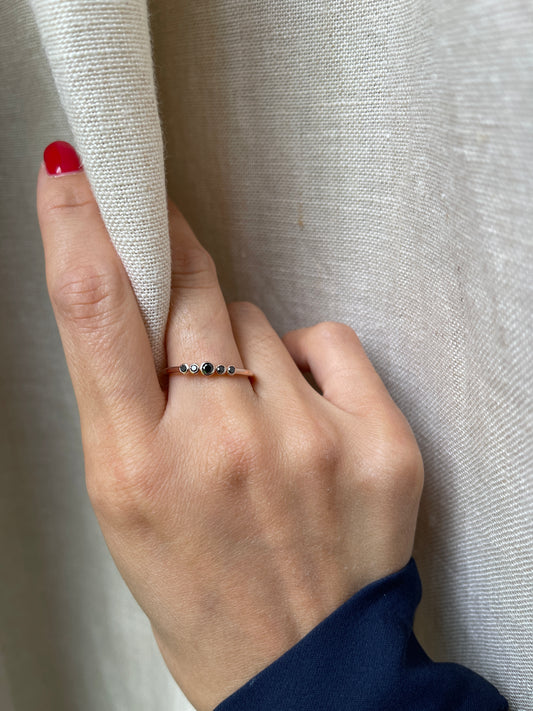 14K Rose Gold 0.15TCW Black Diamonds