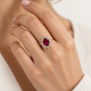 18K 2CT Ruby Diamond Cluster Ring