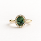 14K 2 CT Green Sapphire Halo Ring