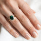 14K 2 CT Green Sapphire Halo Ring