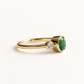 14K Emerald Diamond Three Stone Ring