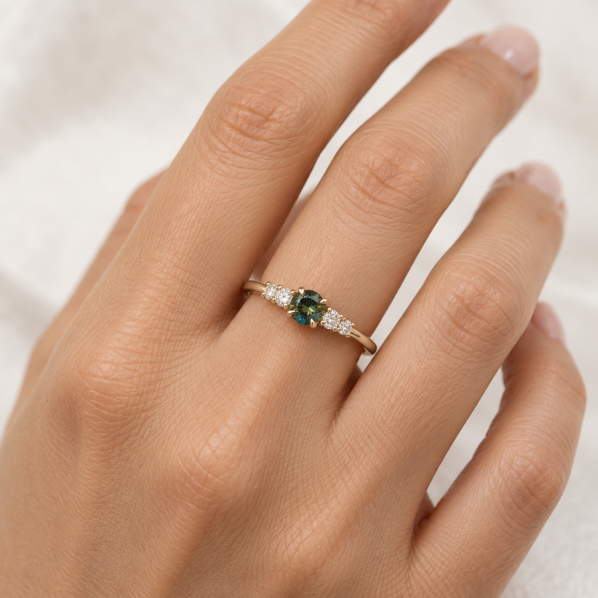 0.5TCW Sapphire Diamond Ring