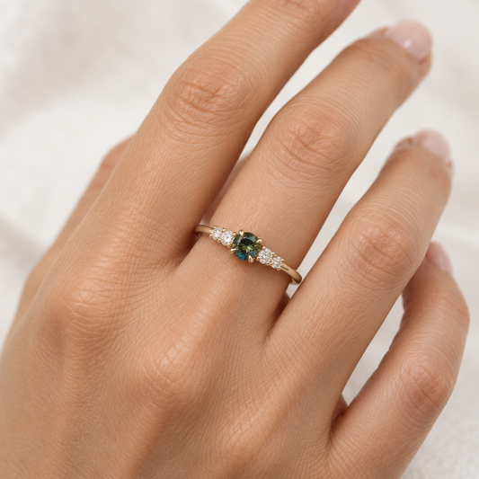 0.5TCW Sapphire Diamond Ring